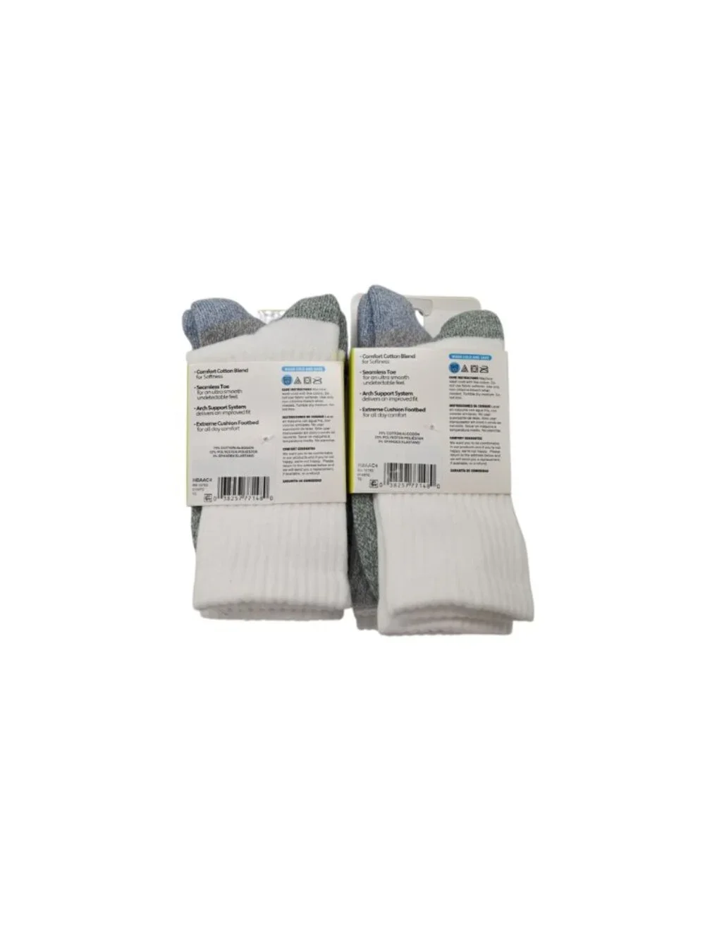 NIP Hanes Lot of 2 4 Pack Absolute Socks Perfected Active Sz L 3-9 Crew White